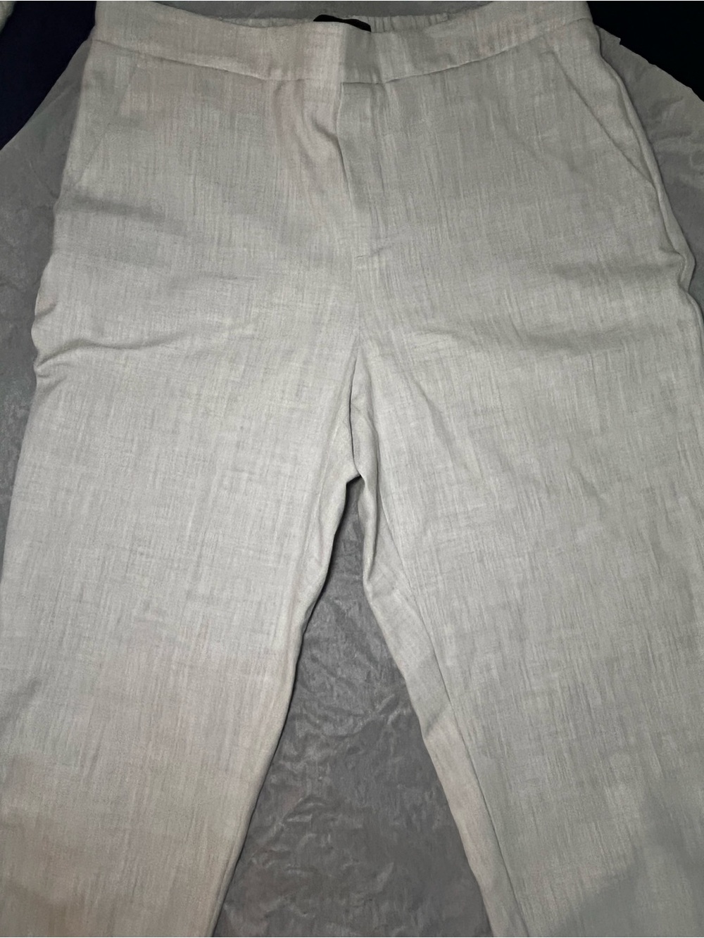 Banana Republic Light Gray Straight-Leg Women's Trousers